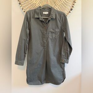 Madewell Olive Green Cotton Button-Up Shirt Dress